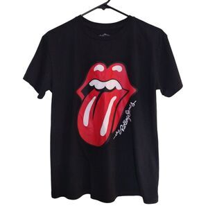 Rolling Stones Mick Jagger T Shirt‎ Man's M Black Rock Music Band Blues Concert